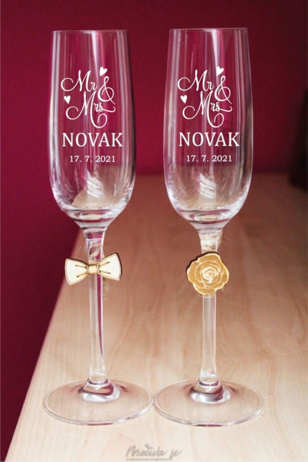 Poročni kozarci Mr&Mrs