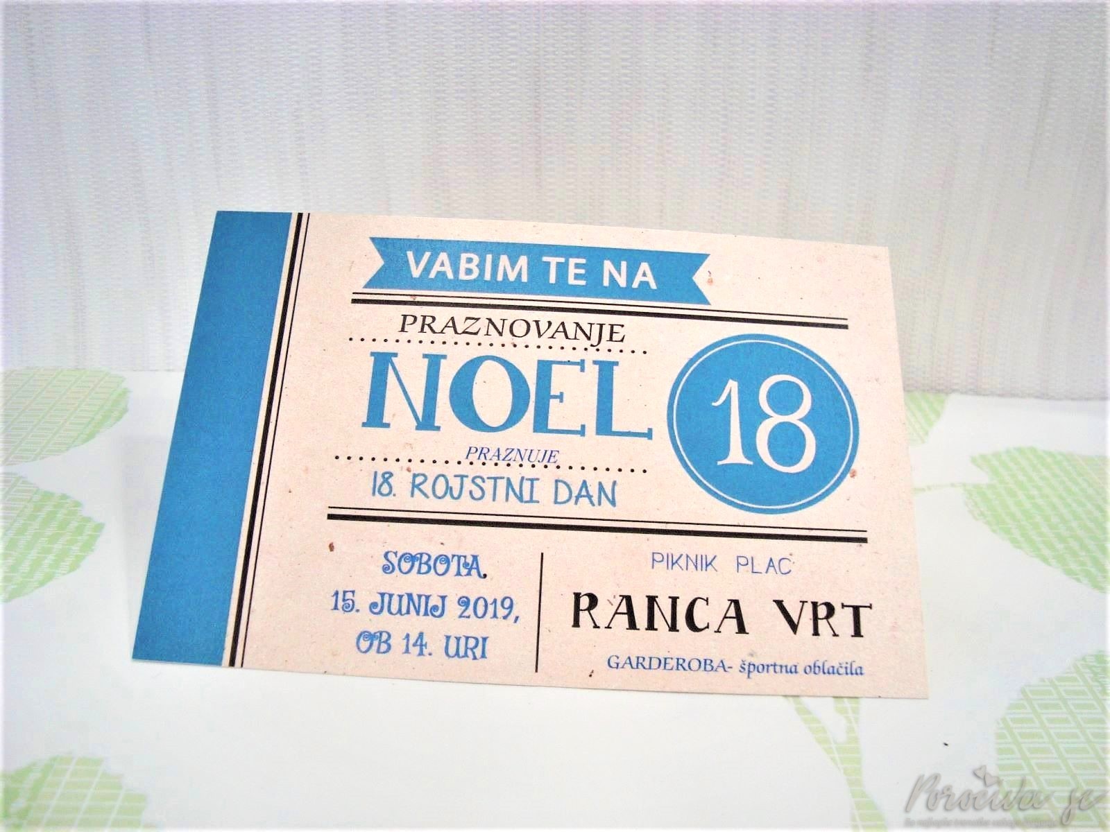 Vabilo RD 4-18, modro Vabilo za polnoletnost RD 4-18, modro