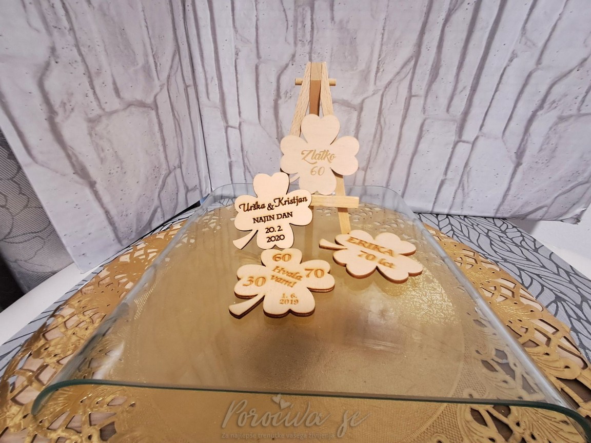 Leseni magneti Deteljice Leseni magneti Deteljice