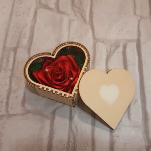 Skrinjica za prstane Srce Vrtnica