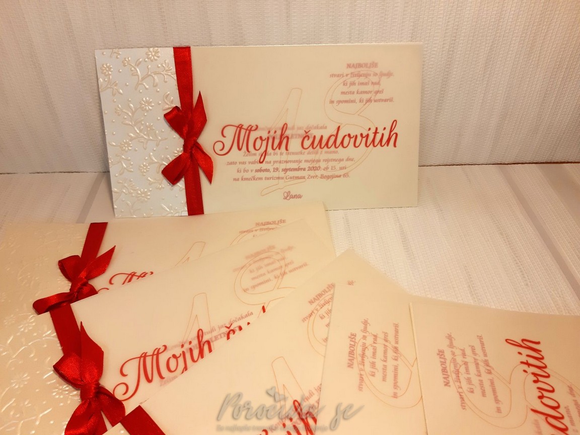 Vabilo ob polnoletnosti RD 3-18, rdeča Vabilo ob polnoletnosti RD 3-18, rdeča