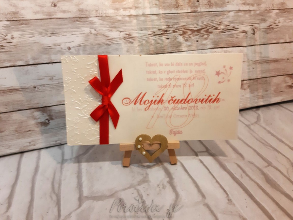 Vabilo ob polnoletnosti RD 3-18, rdeče Vabilo ob polnoletnosti RD 3-18, rdeče