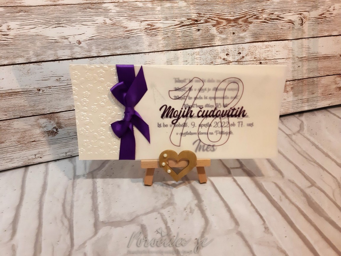 Vabilo ob polnoletnosti RD 3-18, vijola Vabilo ob polnoletnosti RD 3-18, vijola