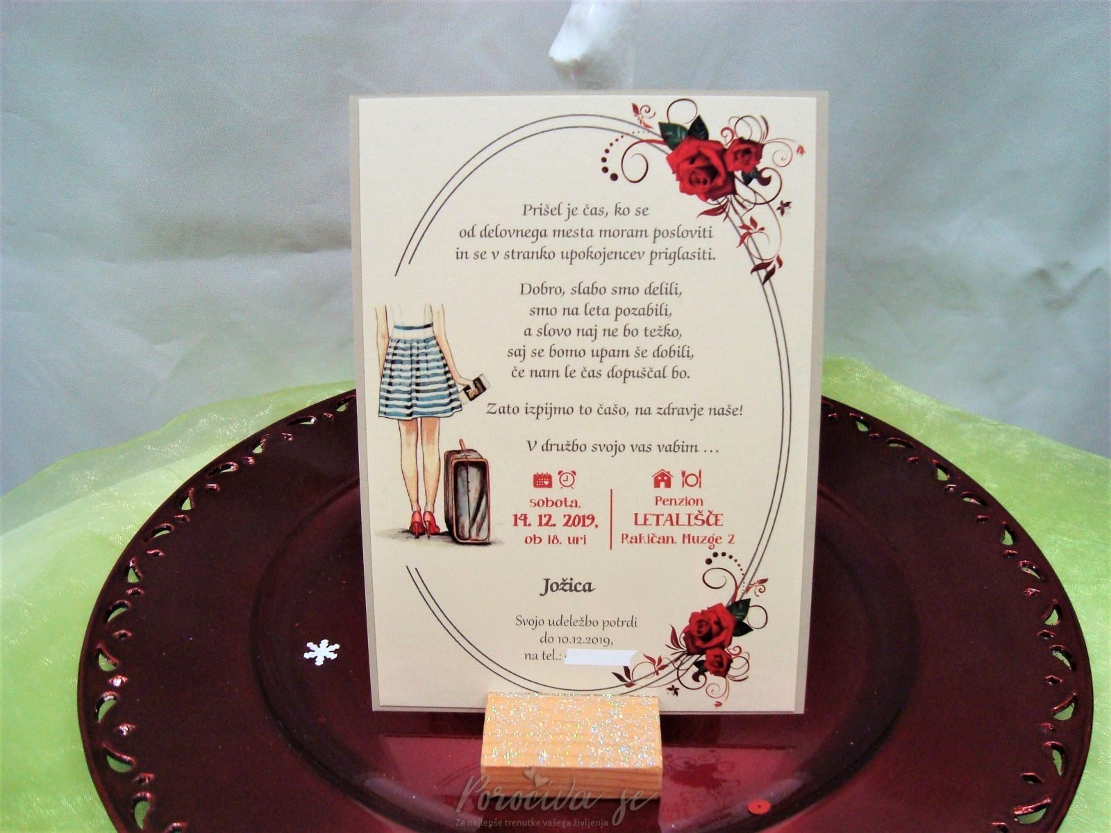 Vabilo ob upokojitvi PEN-02, ženska Vabilo ob upokojitvi PEN-02, ženska