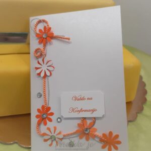 Vabilo na Konfirmacijo MR-48, oranžna