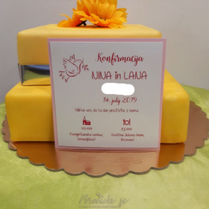 Vabilo na konfirmacijo WR-2601, roza